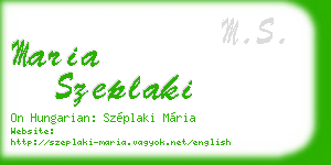 maria szeplaki business card