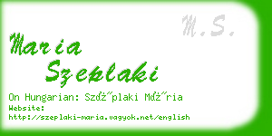 maria szeplaki business card